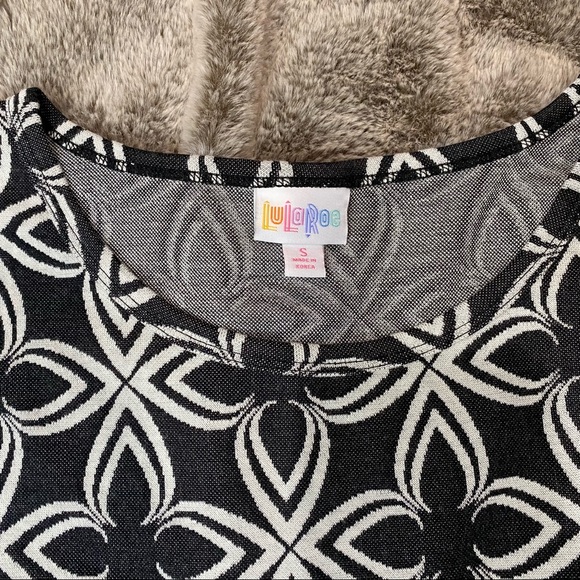 LuLaRoe Julia Dress Black & Grey - Picture 2 of 5